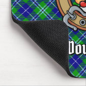 Clan Douglas Crest over Tartan Muismat (Hoek)