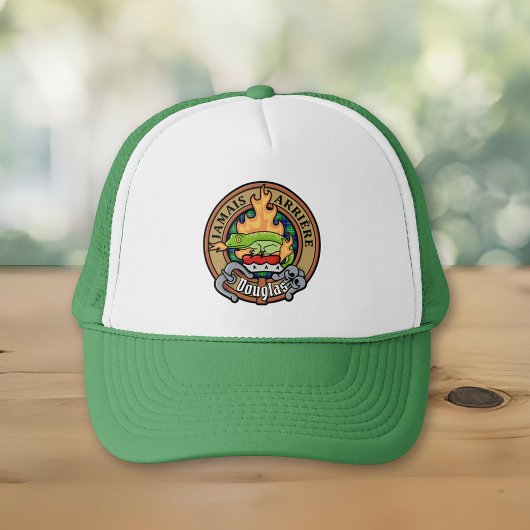 Clan Douglas Crest over Tartan Trucker Pet