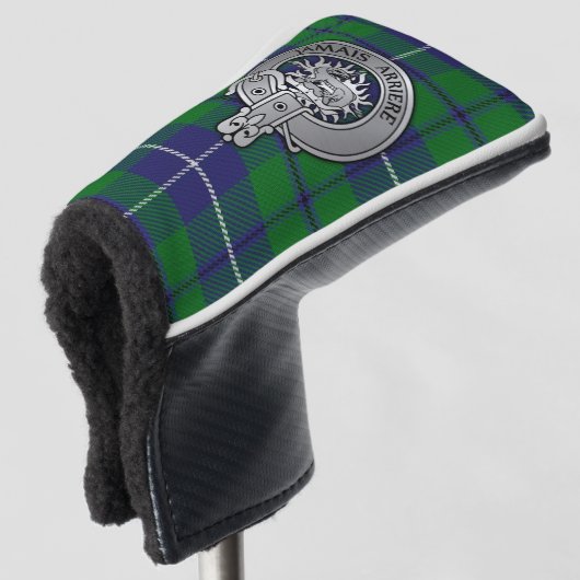 Clan Douglas Crest & Tartan Golfheadcover (3/4 voorkant)