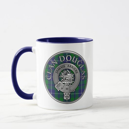 Clan Douglas Crest & Tartan Mug (Gauche)