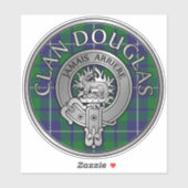 Clan Douglas Crest & Tartan Sticker (Vel)