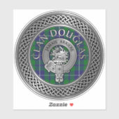 Clan Douglas Crest & Tartan Sticker (Vel)