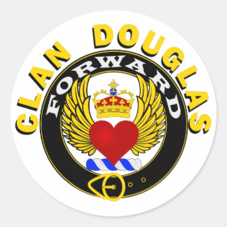 Clan Douglas Gevleugeld Hart "VOORUIT" Sticker