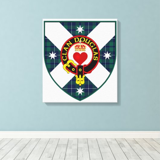 Clan Douglas Shield op doek Canvas Afdruk (Insitu (Houten vloer))