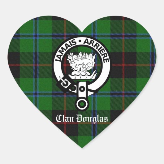 Clan Douglas Tartan Crest Hart Sticker (Voorkant)