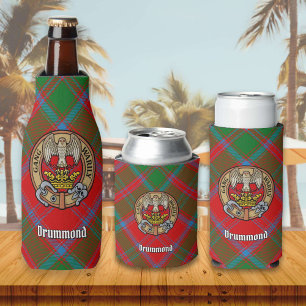 Clan Drummond Crest over Tartan Flesjeskoeler