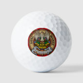 Clan Drummond Crest over Tartan Golfballen (Voorkant)