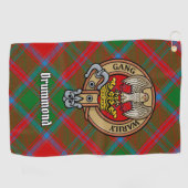 Clan Drummond Crest over Tartan Golfhanddoek (Horizontaal)