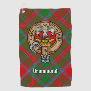 Clan Drummond Crest over Tartan Golfhanddoek