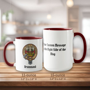 Clan Drummond Crest over Tartan Mok