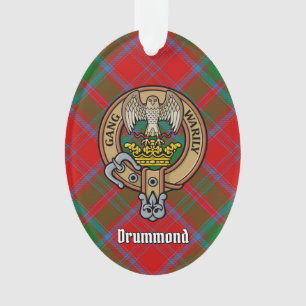 Clan Drummond Crest over Tartan Ornament