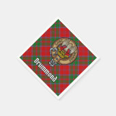 Clan Drummond Crest over Tartan Servet (Hoek)