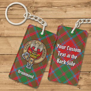 Clan Drummond Crest over Tartan Sleutelhanger