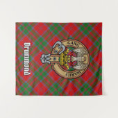Clan Drummond Crest over Tartan Wandkleed (Voorkant (horizontaal))