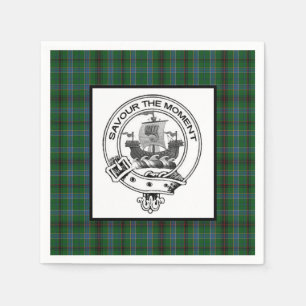 Clan Duncan Crest Badge en Tartan Servet