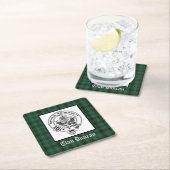 Clan Duncan Crest Badge & Tartan Vierkante Kartonnen Onderzetter (Insitu)