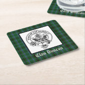 Clan Duncan Crest Badge & Tartan Vierkante Kartonnen Onderzetter (Schuin)