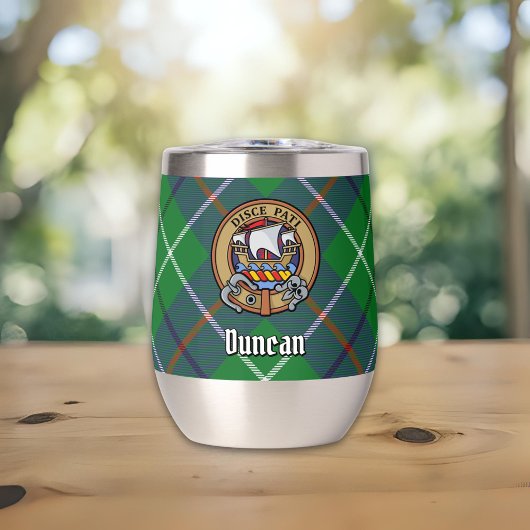 Clan Duncan Crest over Tartan