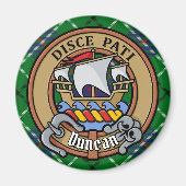 Clan Duncan Crest over Tartan Magneet (Voorkant)