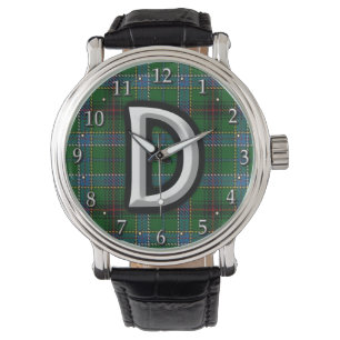 Clan Duncan Letter D Monogram Tartan Horloge
