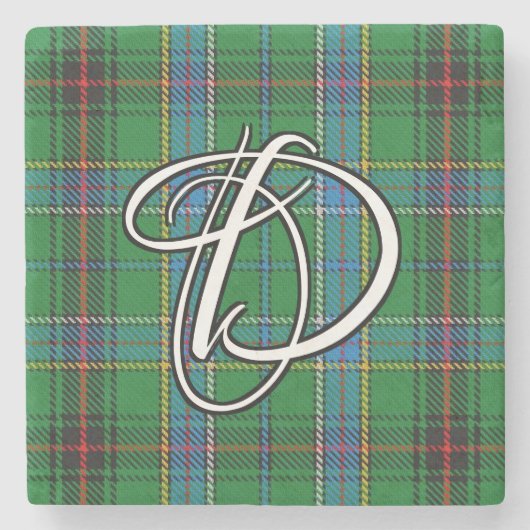 Clan Duncan Tartan Custom Monogram Stenen Onderzetter (Voorkant)