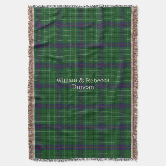 Clan Duncan Tartan Pset Custom Throw Blanket Deken (Voorkant Verticaal)