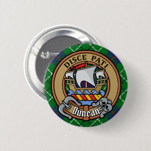 Clan Duncan Wapen over Tartan Ronde Button 5,7 Cm