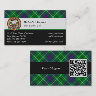 Clan Duncan Wapen over Tartan Visitekaartje