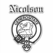 Clan écossais Nicolson Crest Badge Grand Sticker (Devant)