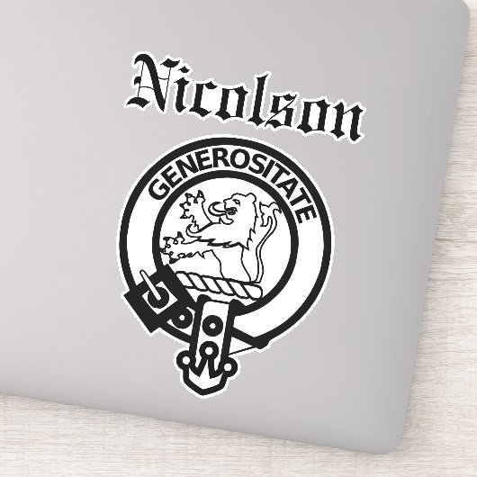 Clan écossais Nicolson Crest Badge Grand Sticker (Détail)