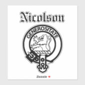 Clan écossais Nicolson Crest Badge Grand Sticker (Feuille)