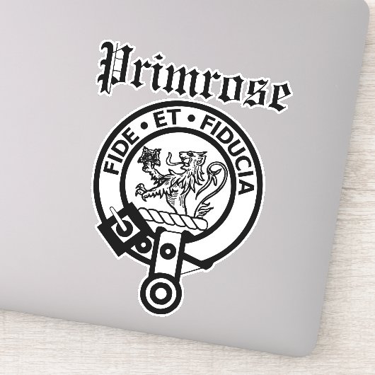 Clan écossais Primrose Crest Badge Grand Sticker (Détail)