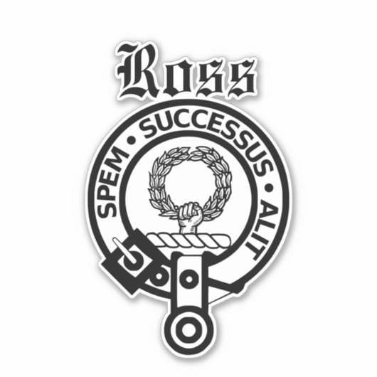 Clan écossais Ross Crest Badge Grand Sticker (Devant)
