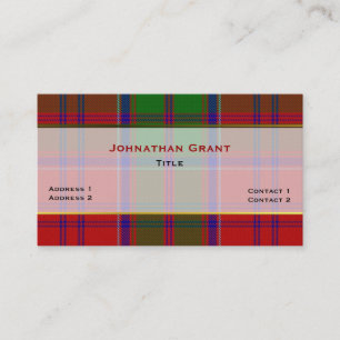 Clan élégant Grant Plaid Carte de visite personnal