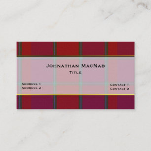Clan élégant MacNab Plaid Carte de visite personna