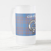 Clan Elliot Crest Badge & Tartan Matglas Bierpul (Voorkant links)