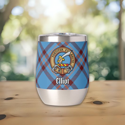 Clan Elliot Crest over het oude Tartan