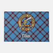 Clan Elliot Crest over het oude Tartan Deurmat (Voorkant)