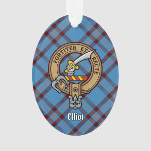 Clan Elliot Crest over het oude Tartan Ornament