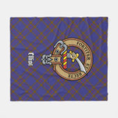 Clan Elliot Crest over Modern Tartan Fleece Deken (Voorkant (Horizontaal))