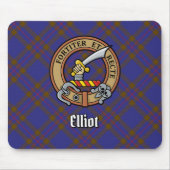 Clan Elliot Crest over Modern Tartan Muismat (Voorkant)