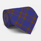 Clan Elliot Crest over Modern Tartan Stropdas (Opgerold)
