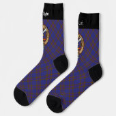Clan Elliot Crest over moderne Tartan Sokken (Links)