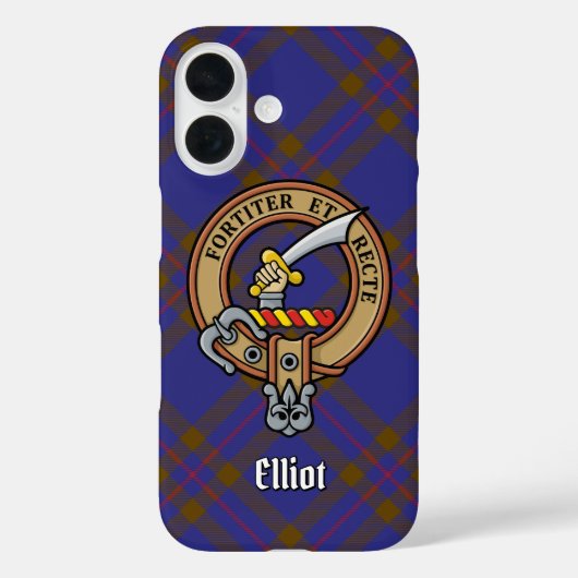 Clan Elliot Crest sur le coque iphone Tartan moder (Verso)