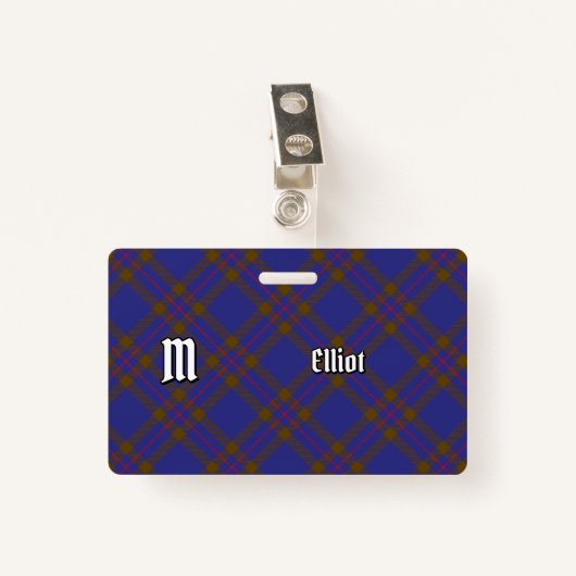 Clan Elliot Modern Tartan Badge (Voorkant met clip)