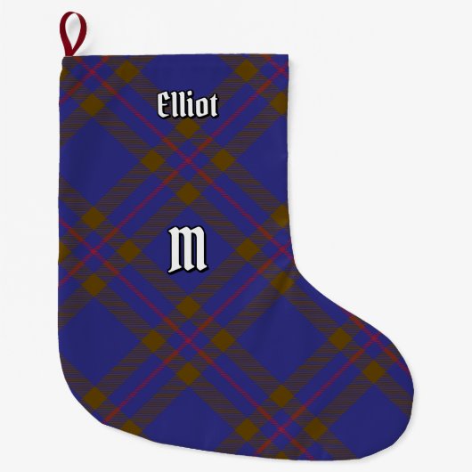 Clan Elliot Modern Tartan Kerstkous Grote Kerstsok (Voorkant)