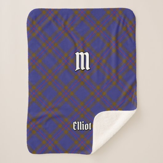Clan Elliot Modern Tartan Sherpa Deken (Voorkant)