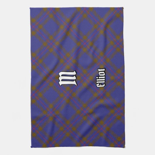 Clan Elliot moderne Tartan keukenhanddoek (Verticaal)