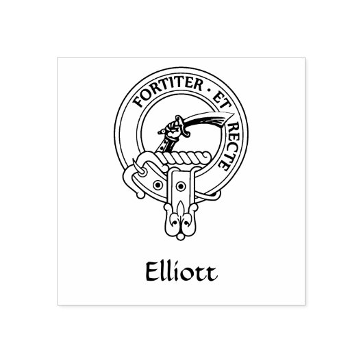 Clan Elliott Crest Rubberstempel (Afrduk)