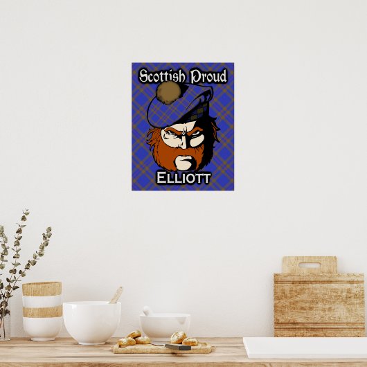 Clan Elliott Scottish Tartan Poster (Keuken)